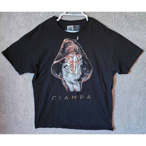 Tommaso Ciampa Masked Authentic WWE NXT Black Graphic T Shirt Size XL - Picture 1 of 9